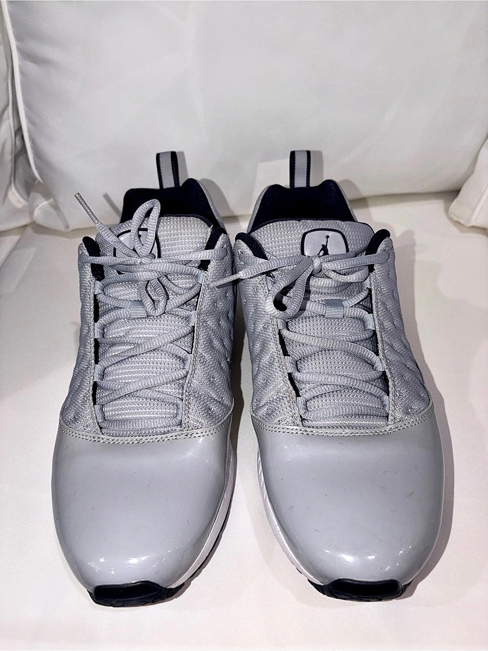 Jordan grey patent leather 10.5